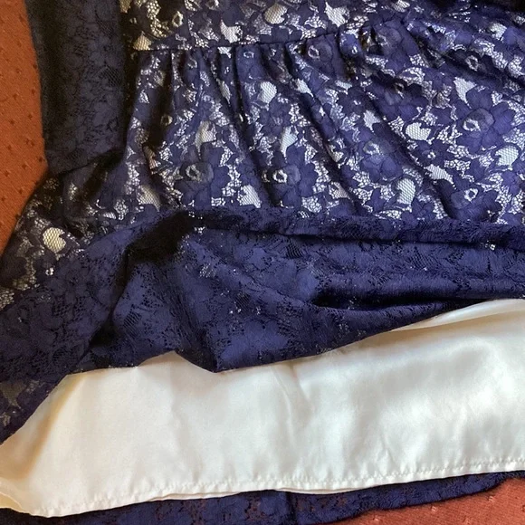 French Connection Navy Blue Lace Dress - Picture 8 of 15